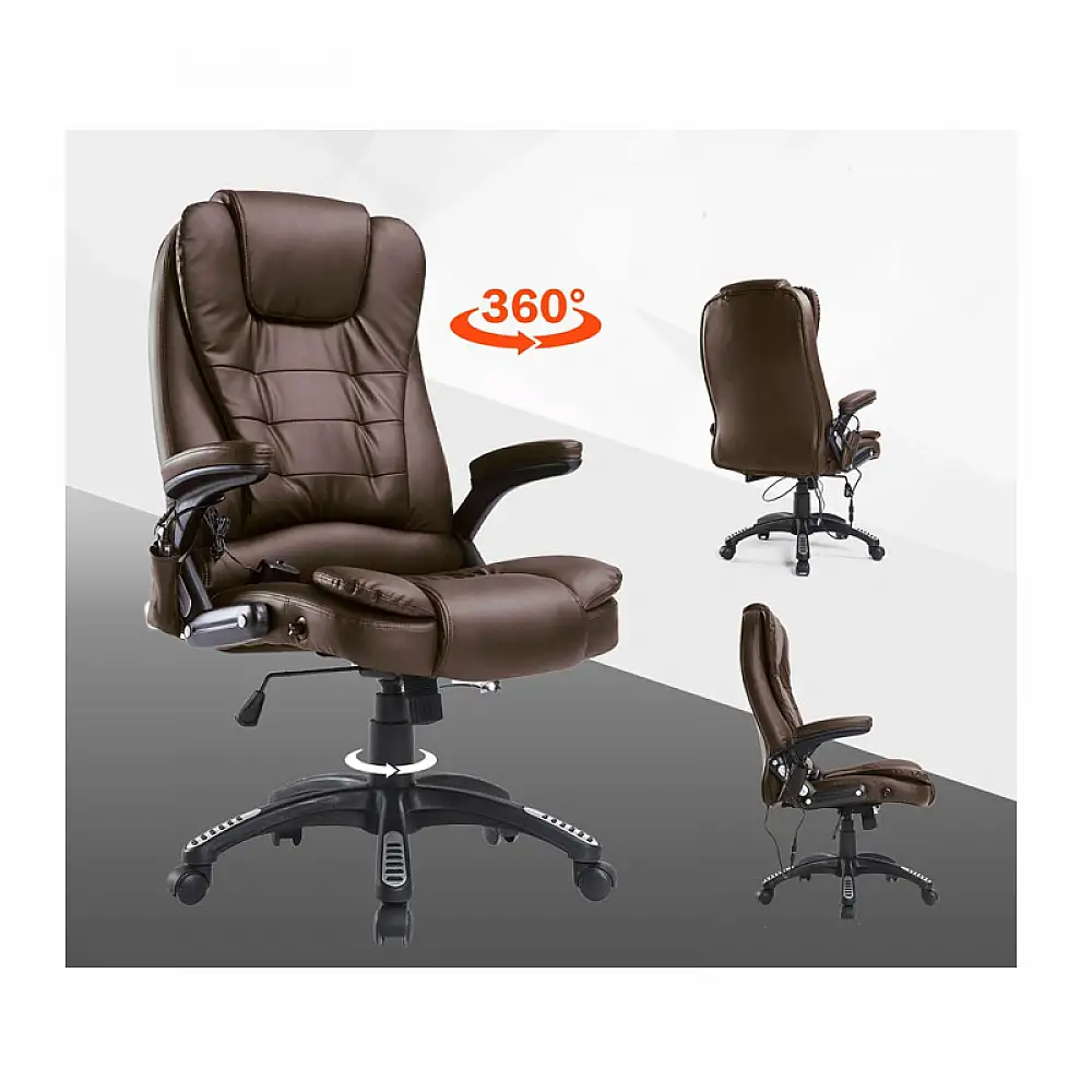 Ανακλινόμενη Πολυθρόνα Μασάζ με Τηλεχειριστήριο 62 x 68 x 111-121 cm Χρώματος Καφέ HOMCOM A2-0056