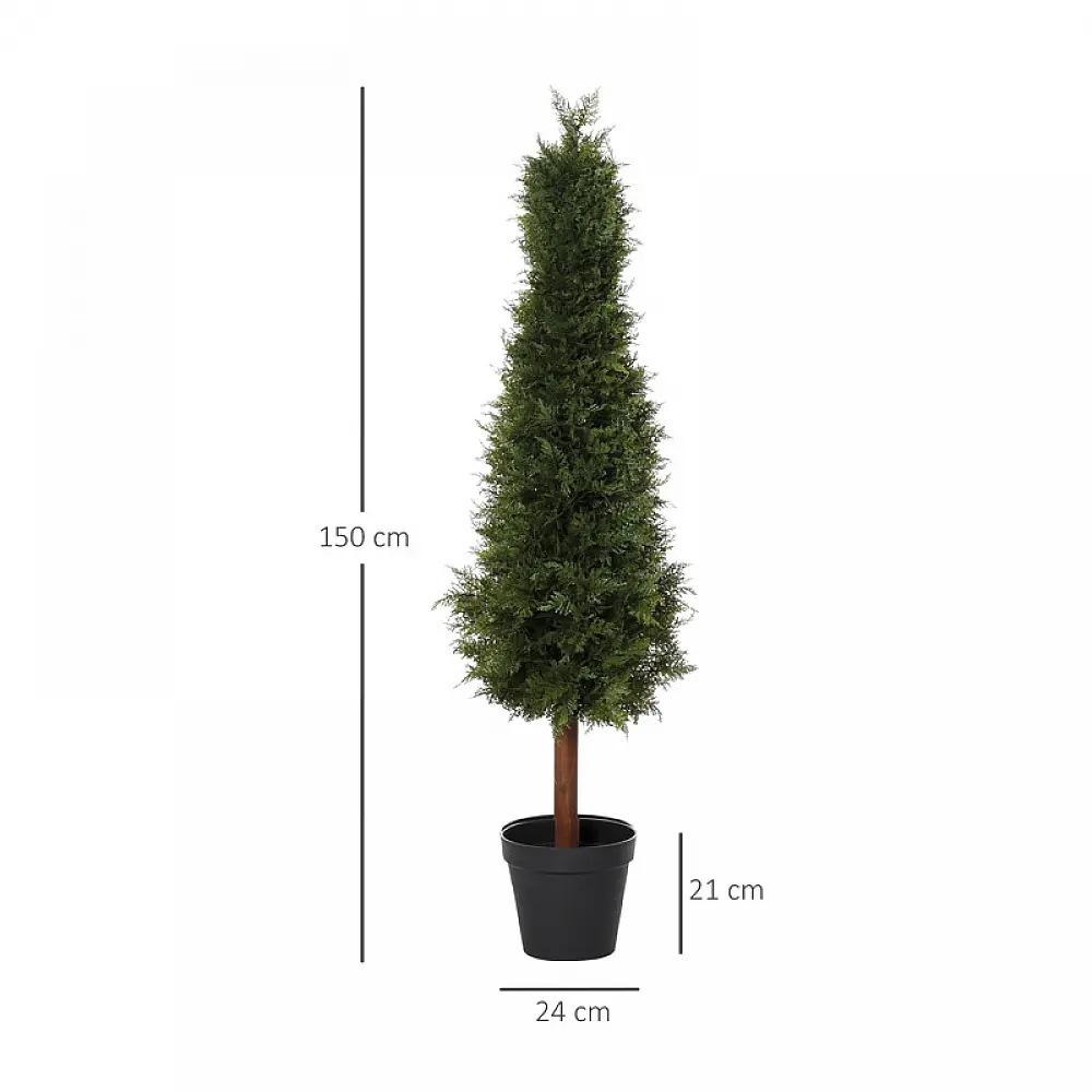Σετ Τεχνητά Φυτά Πεύκα 150 cm 2 τμχ Outsunny 844-361