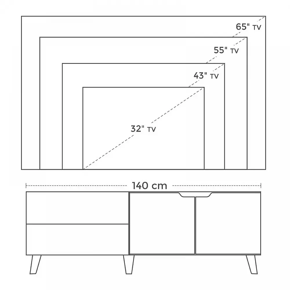 Ξύλινο Έπιπλο Τηλεόρασης 140 x 40 x 50 cm VASAGLE LTV027X01