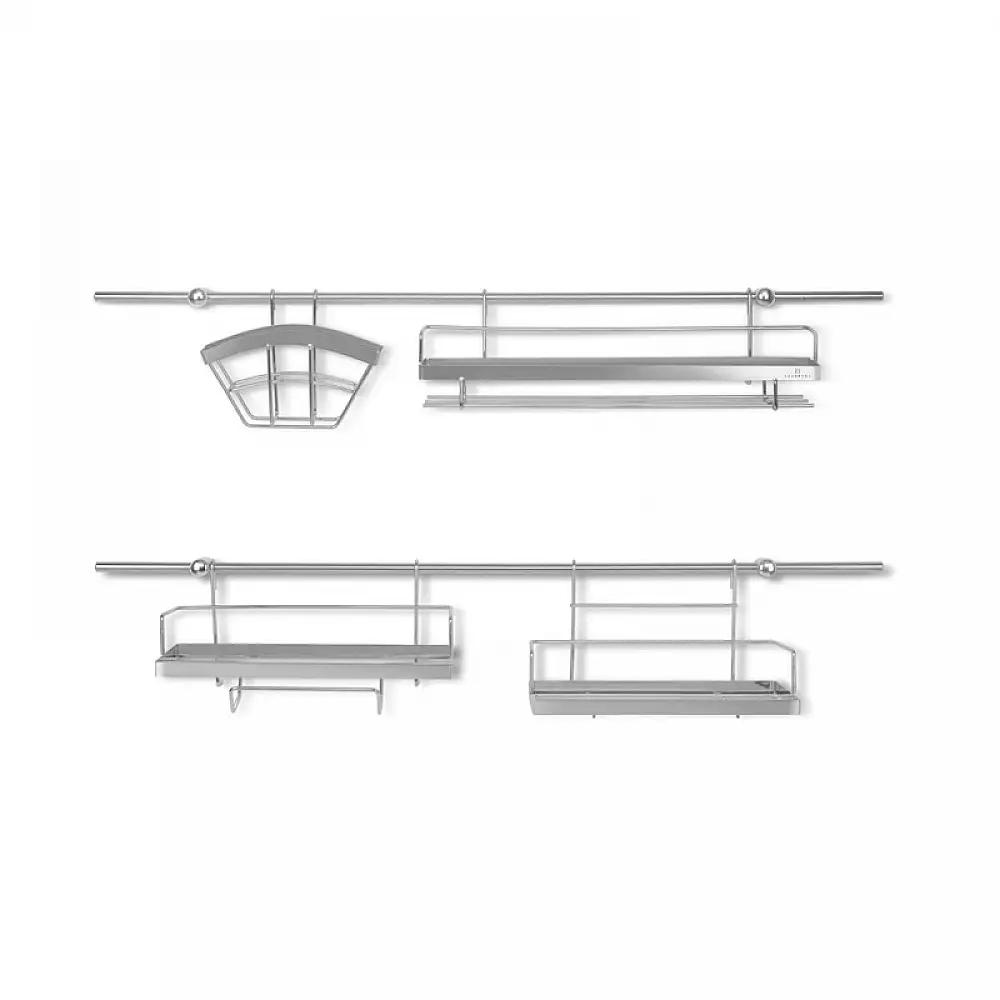 Σετ Μεταλλικά Ράφια Κουζίνας Χρώματος Ασημί 16 τμχ Edenberg EB-8515