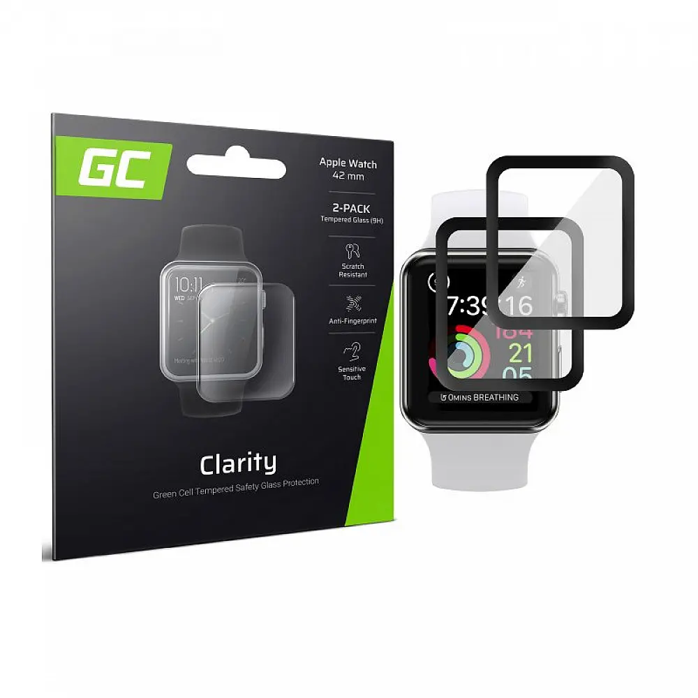 Σετ Προστασίας Οθόνης Tempered Glass 9H GC Clarity για Apple Watch 42mm 2 τμχ Green Cell GL88 Σετ Προστασίας Οθόνης Tempered Glass 9H GC Clarity για Apple Watch 42mm 2 τμχ Green Cell GL88