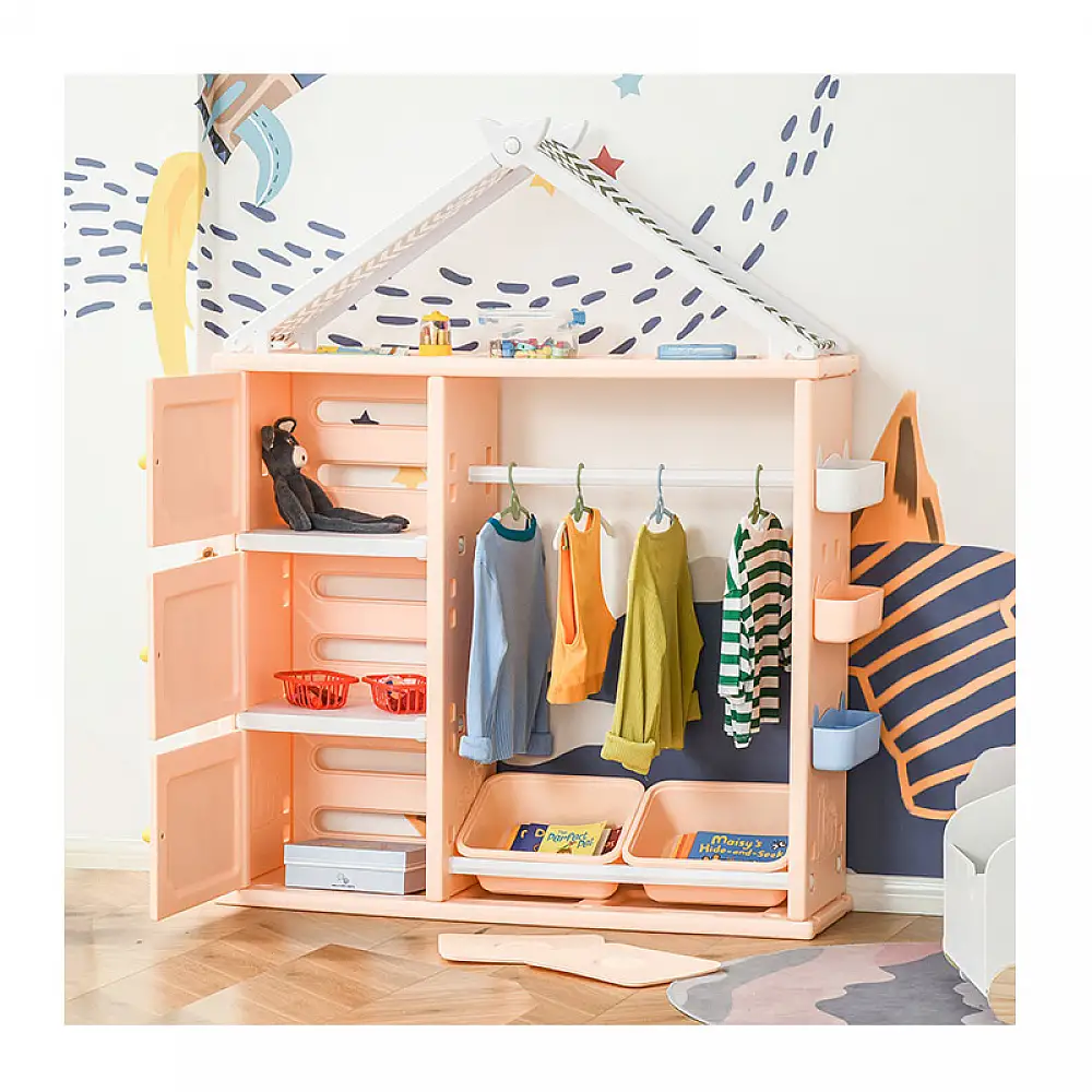 Παιδική Ντουλάπα Ρούχων - Παιχνιδιών 128 x 34 x 155 cm HOMCOM 311-038OG