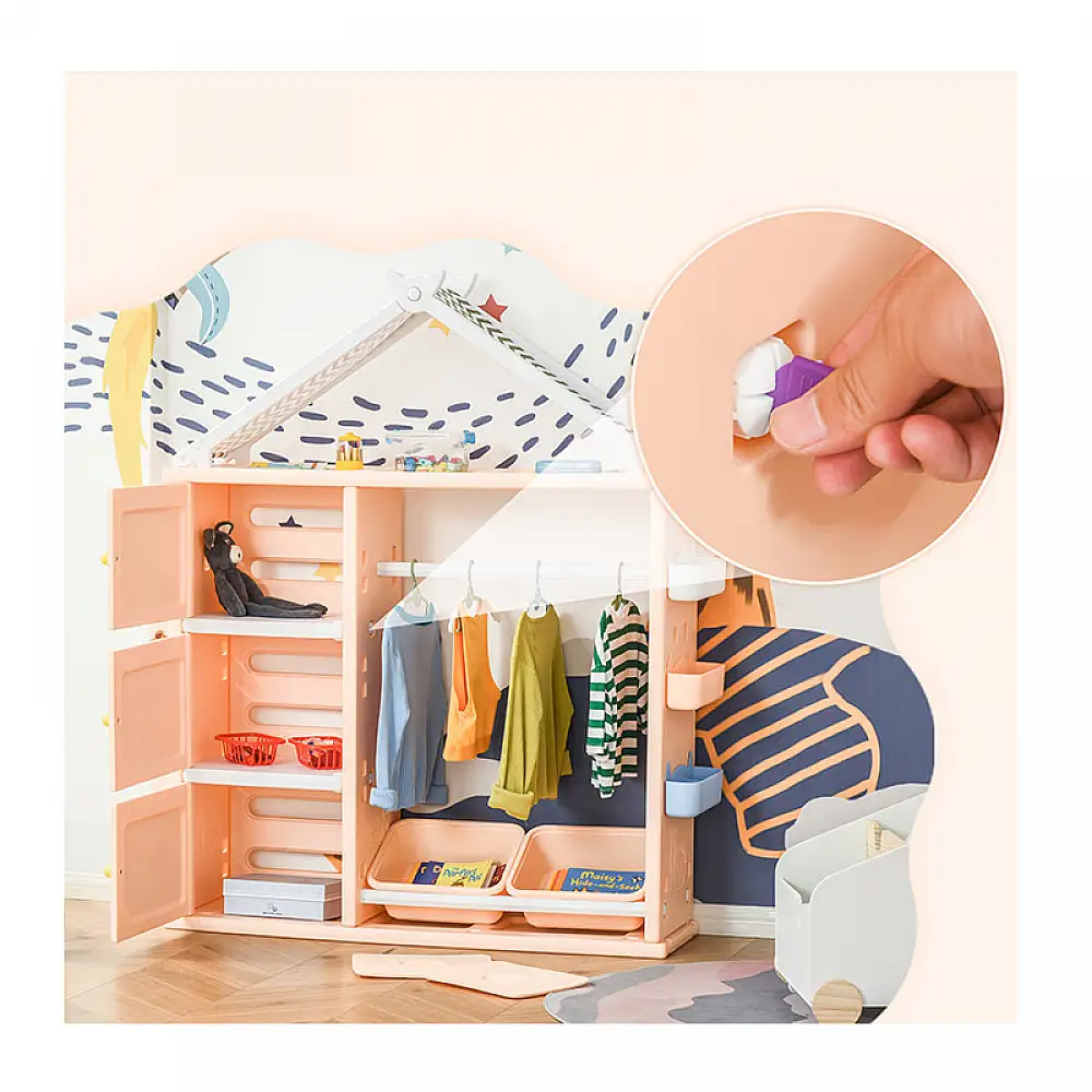 Παιδική Ντουλάπα Ρούχων - Παιχνιδιών 128 x 34 x 155 cm HOMCOM 311-038OG