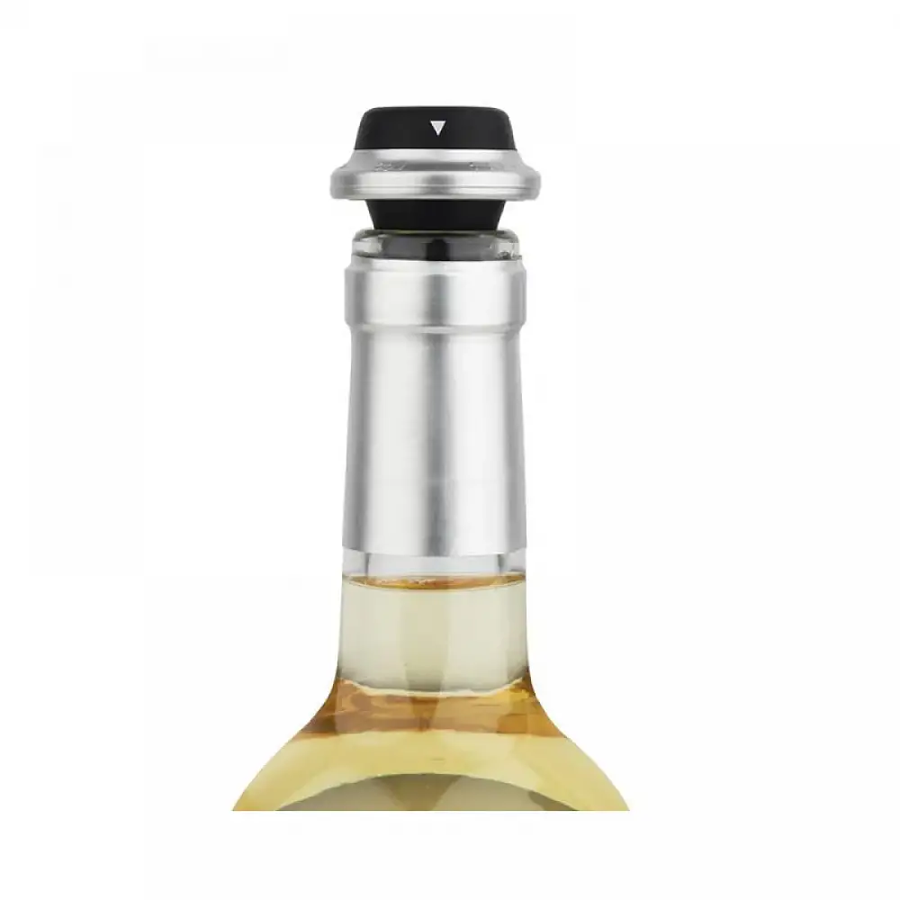 Σετ Χειροκίνητη Αντλία Αέρος Κρασιού από Ανοξείδωτο Ατσάλι με 4 Πώματα Les Petits Champs WOM440