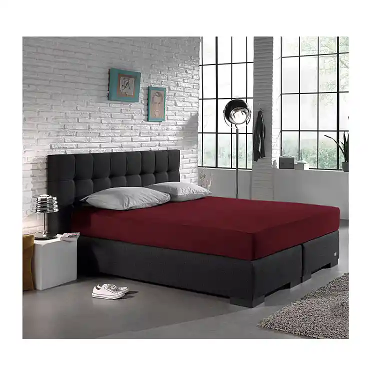 Υπέρδιπλο Σεντόνι Jersey με Λάστιχο 160 x 200 x 30 cm Χρώματος Μπορντό Dreamhouse 8717703801446