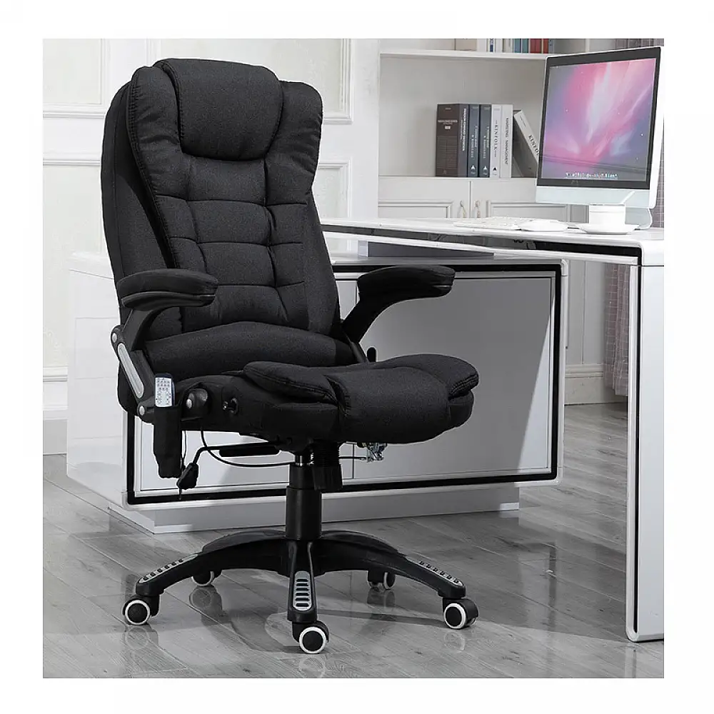 Καρέκλα Γραφείου Μασάζ 6 Σημείων 67 x 74 x 116-126 cm Χρώματος Μαύρο HOMCOM 921-171V90BK