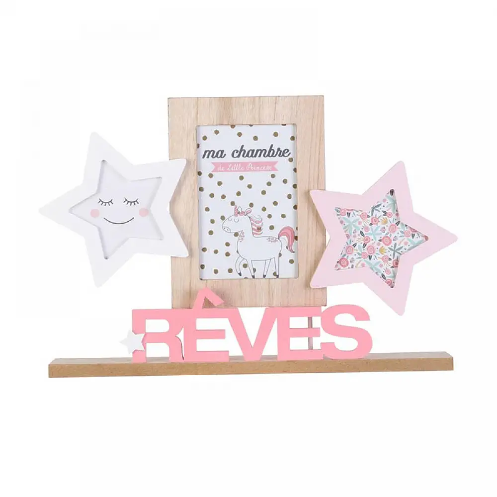 Παιδική Ξύλινη Κορνίζα 3 Θέσεων 25 x 5 x 38 cm Home Deco Kids HD2360