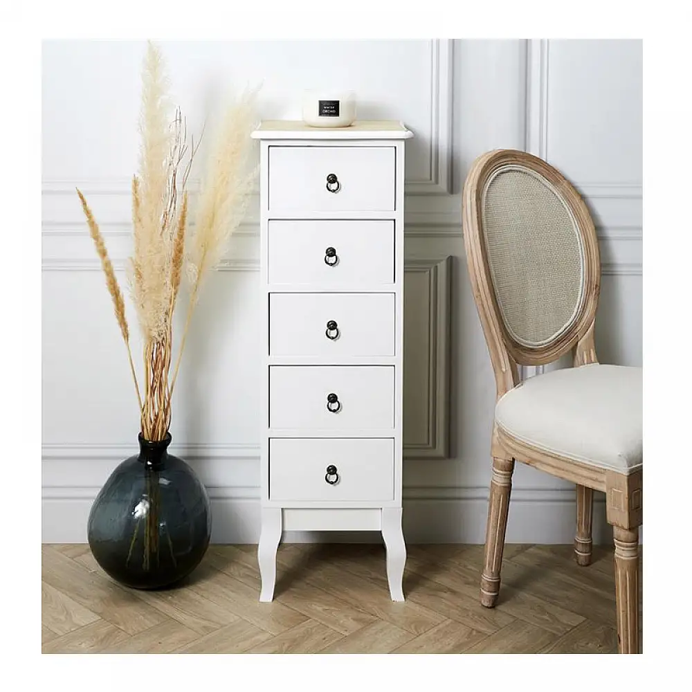 Ξύλινη Συρταριέρα με 5 Συρτάρια 34 x 30 x 100 cm Home Deco Factory HD68221