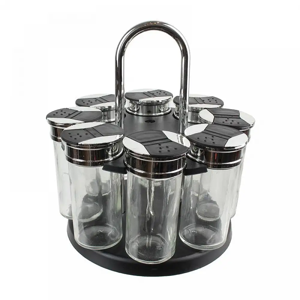 Σετ Δοχεία Μπαχαρικών με Περιστρεφόμενη Βάση 9 τμχ Cook Concept KM4085