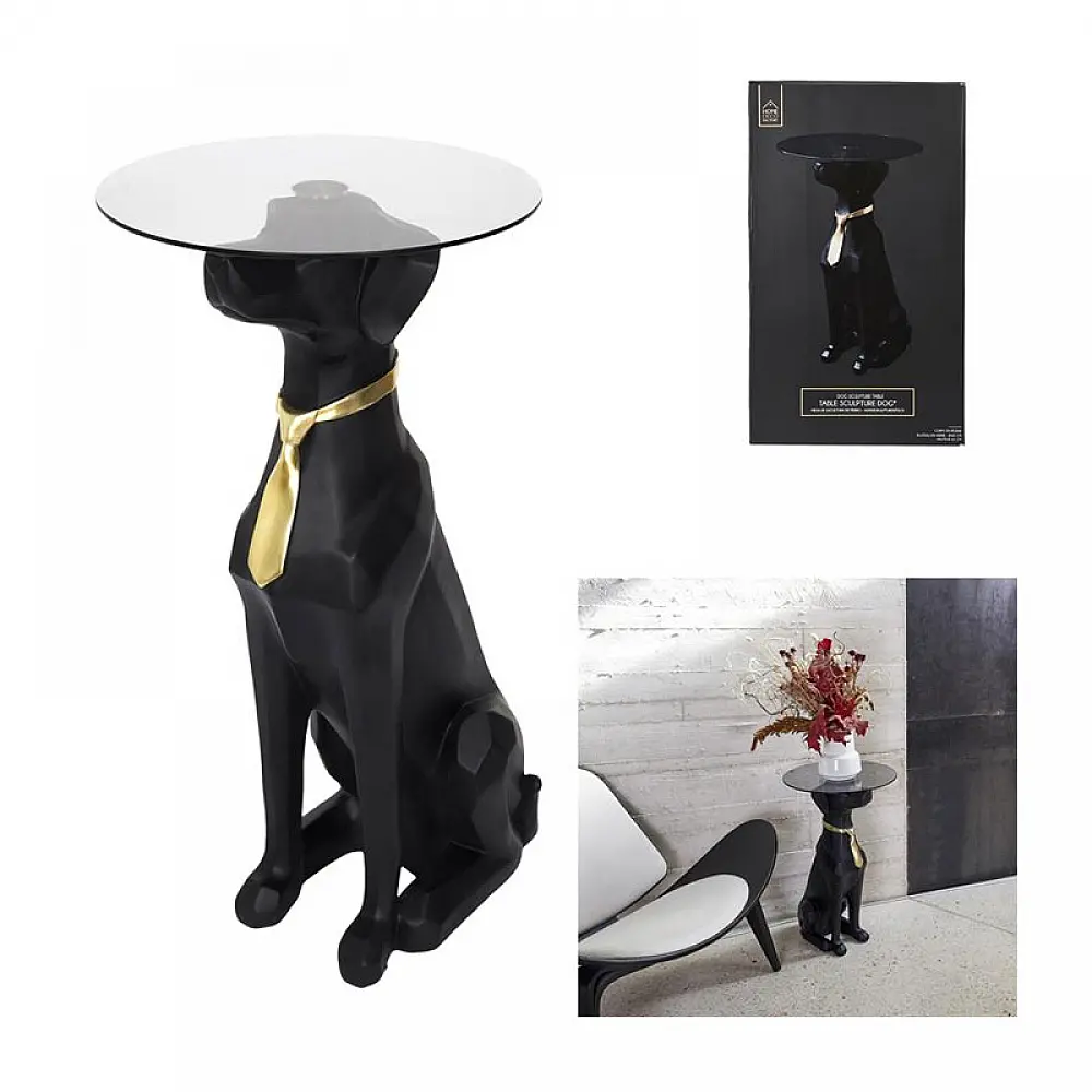 Βοηθητικό Στρογγυλό Τραπεζάκι Σκύλος 15 x 66 cm Home Deco Factory HD1303