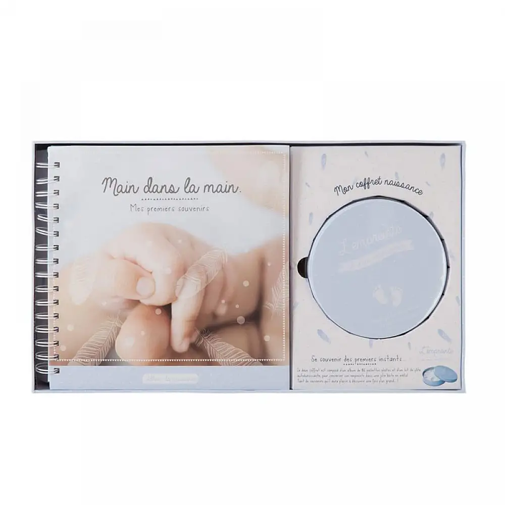 Σετ Βρεφικό Άλμπουμ και Κουτί Αποτυπώματος Μωρού 23 x 22 cm Χρώματος Μπλε Atmosphera 127312-Blue