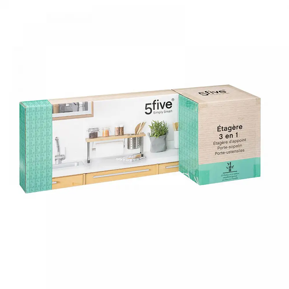 Ξύλινο Ράφι Οργάνωσης Κουζίνας / Νεροχύτη 55.5 x 20 x 21 cm 5Five Simply Smart 124570