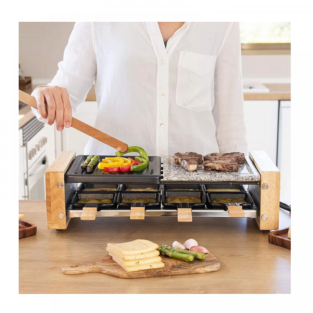 Ηλεκτρική Ψησταριά Raclette 1200 W Cecotec Grill 8400 Wood MixGrill CEC-03100