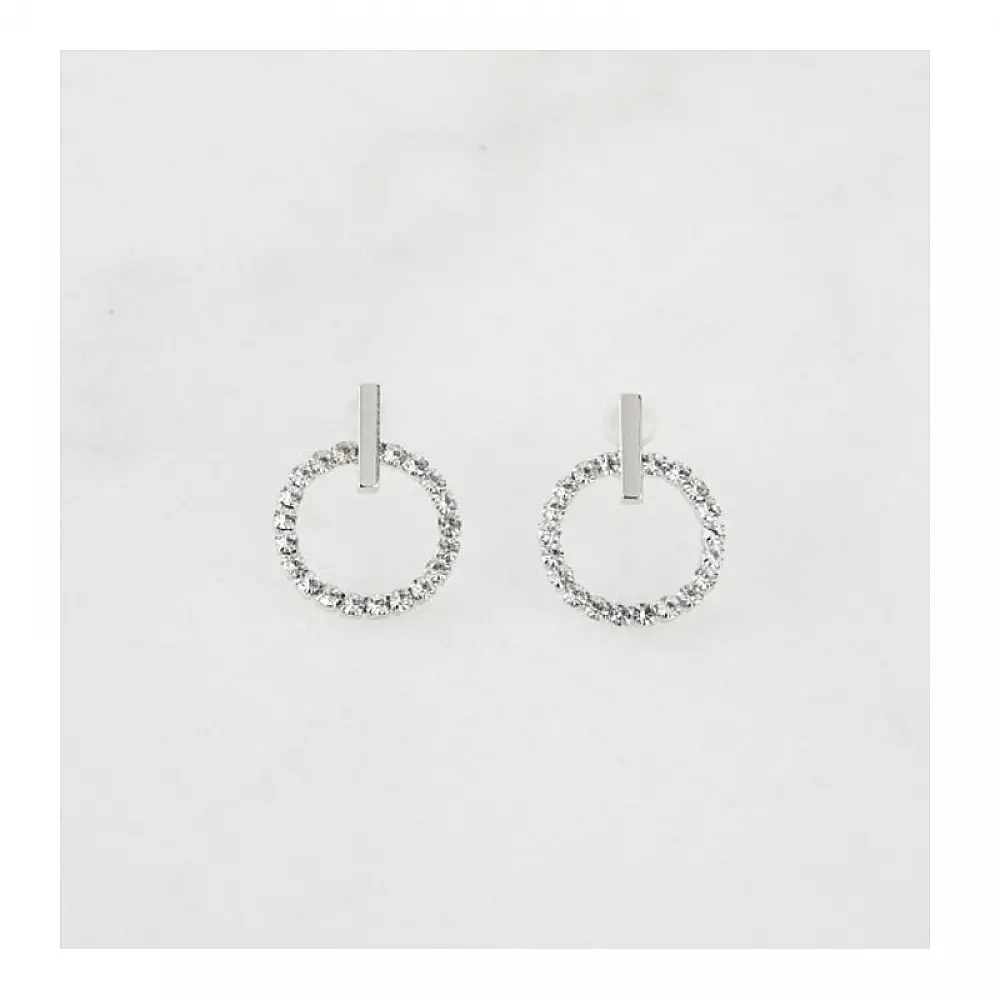 Σκουλαρίκια Alevine Jewellery Eloise με Κρύσταλλα Ζιργκόν Χρώματος Ασημί 8720195389972