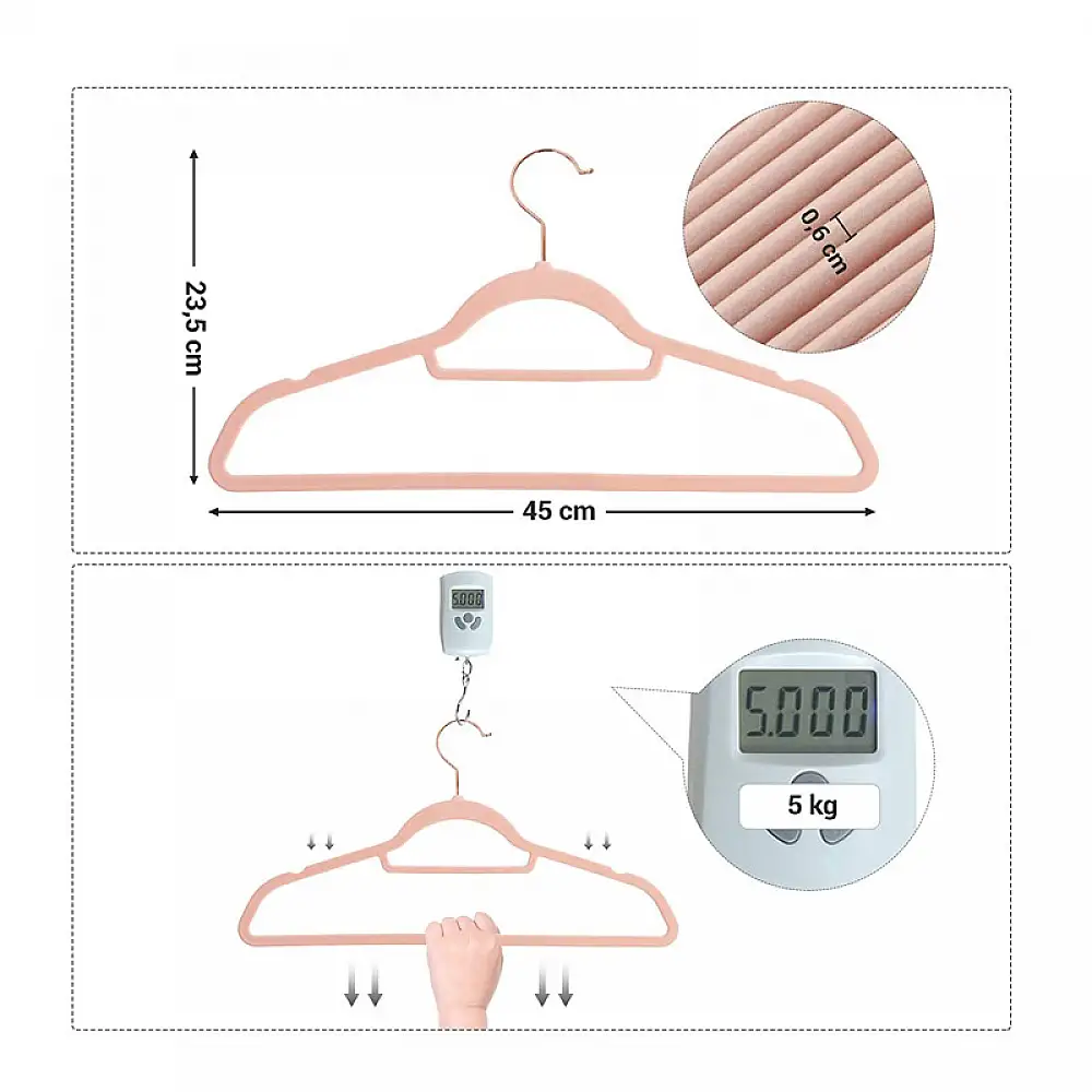 Σετ Βελούδινες Κρεμάστρες Ρούχων 50 τμχ Songmics CRF21PK50