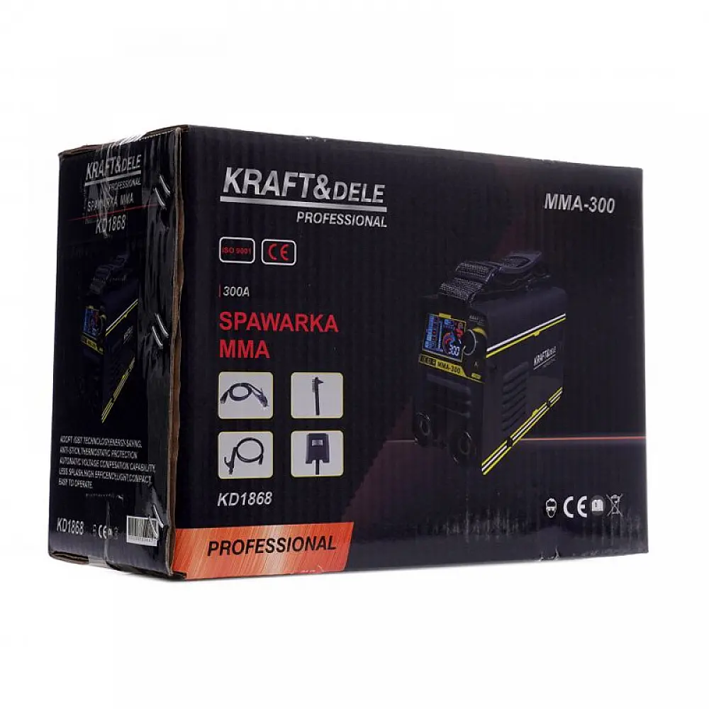 Ηλεκτροκόλληση Inverter MMA IGBT LCD 300A 230V Kraft&Dele KD-1868