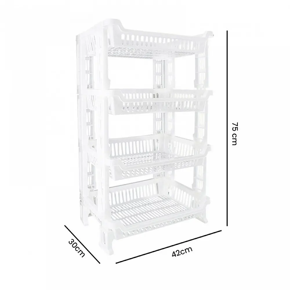 Πλαστική Ραφιέρα με 4 Ράφια 42 x 35 x 75 cm MWS18441 Πλαστική Ραφιέρα με 4 Ράφια 42 x 35 x 75 cm MWS18441