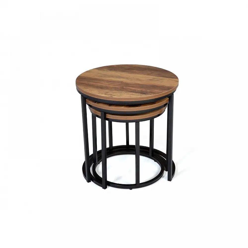 Σετ Μεταλλικά Στρογγυλά Βοηθητικά Τραπέζια Nesting 45 x 45 cm 3 τμχ Elize Idomya 30088520