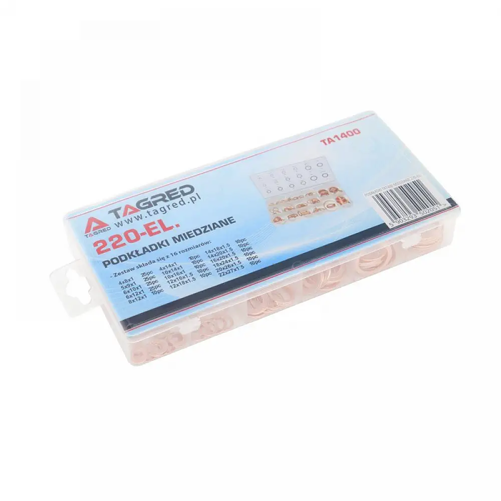 Σετ Ροδέλες Χαλκού 220 τμχ TAGRED TA1400