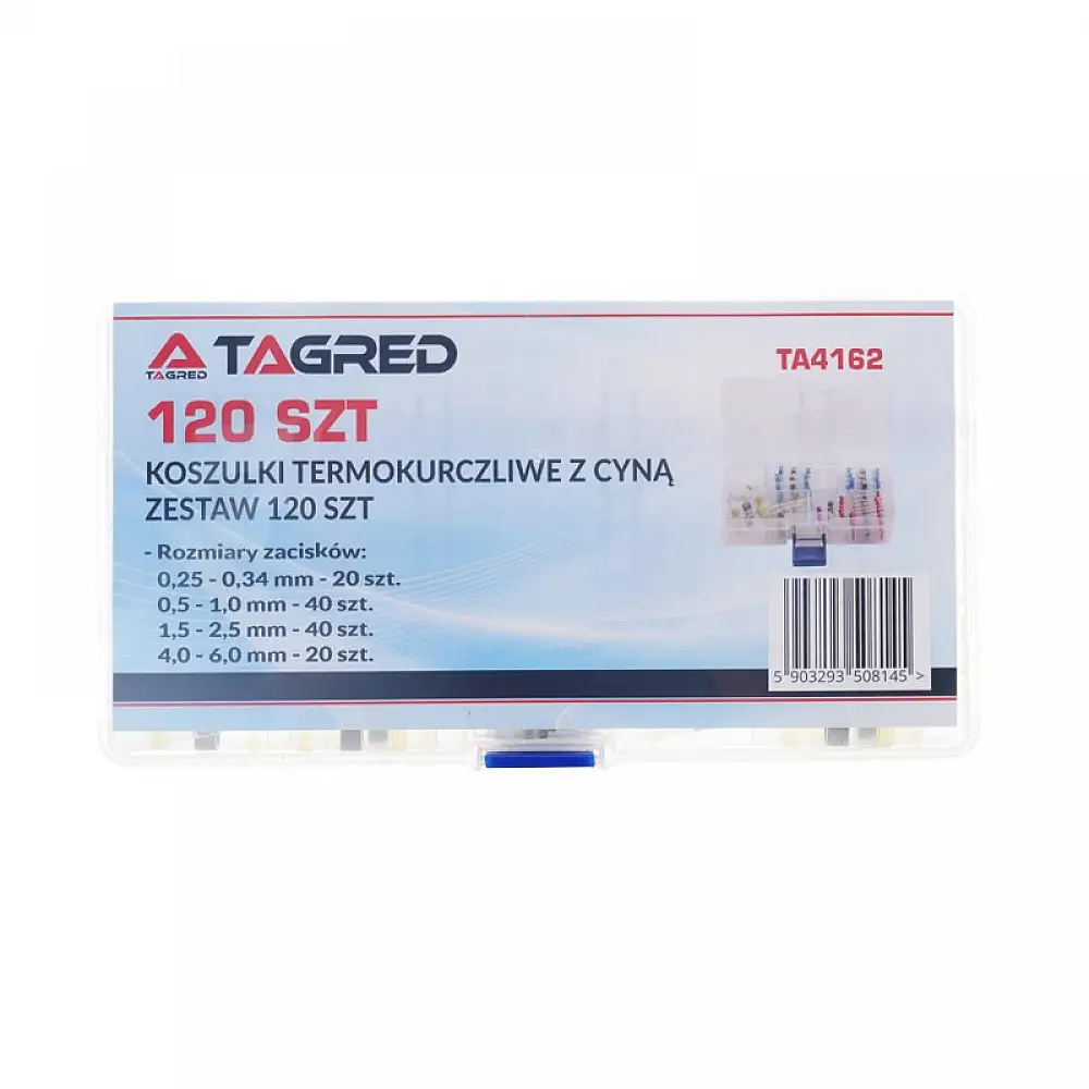 Σετ Θερμοσυστελλόμενα Μονωτικά Καλωδίων με Κασσίτερο σε Κασετίνα 120 τμχ TAGRED TA4162