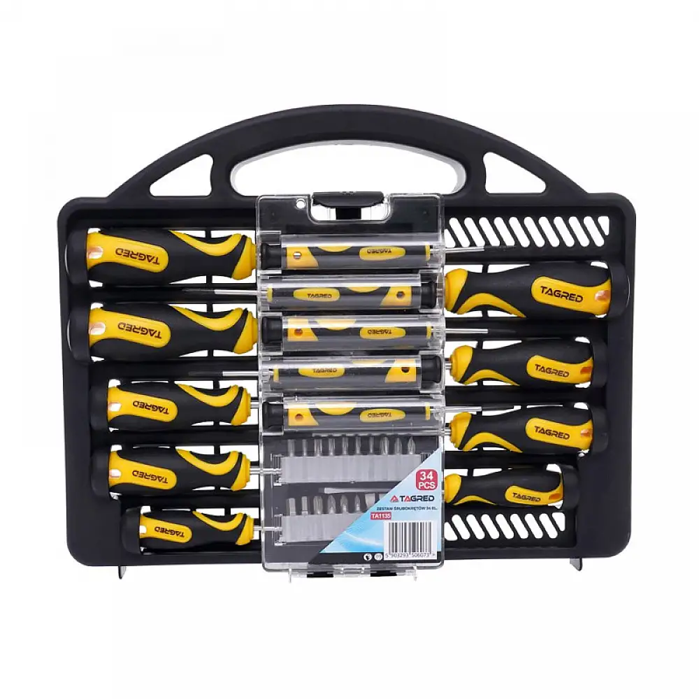 Σετ Κατσαβίδια και Μύτες CR-V 34 τμχ TAGRED TA1135