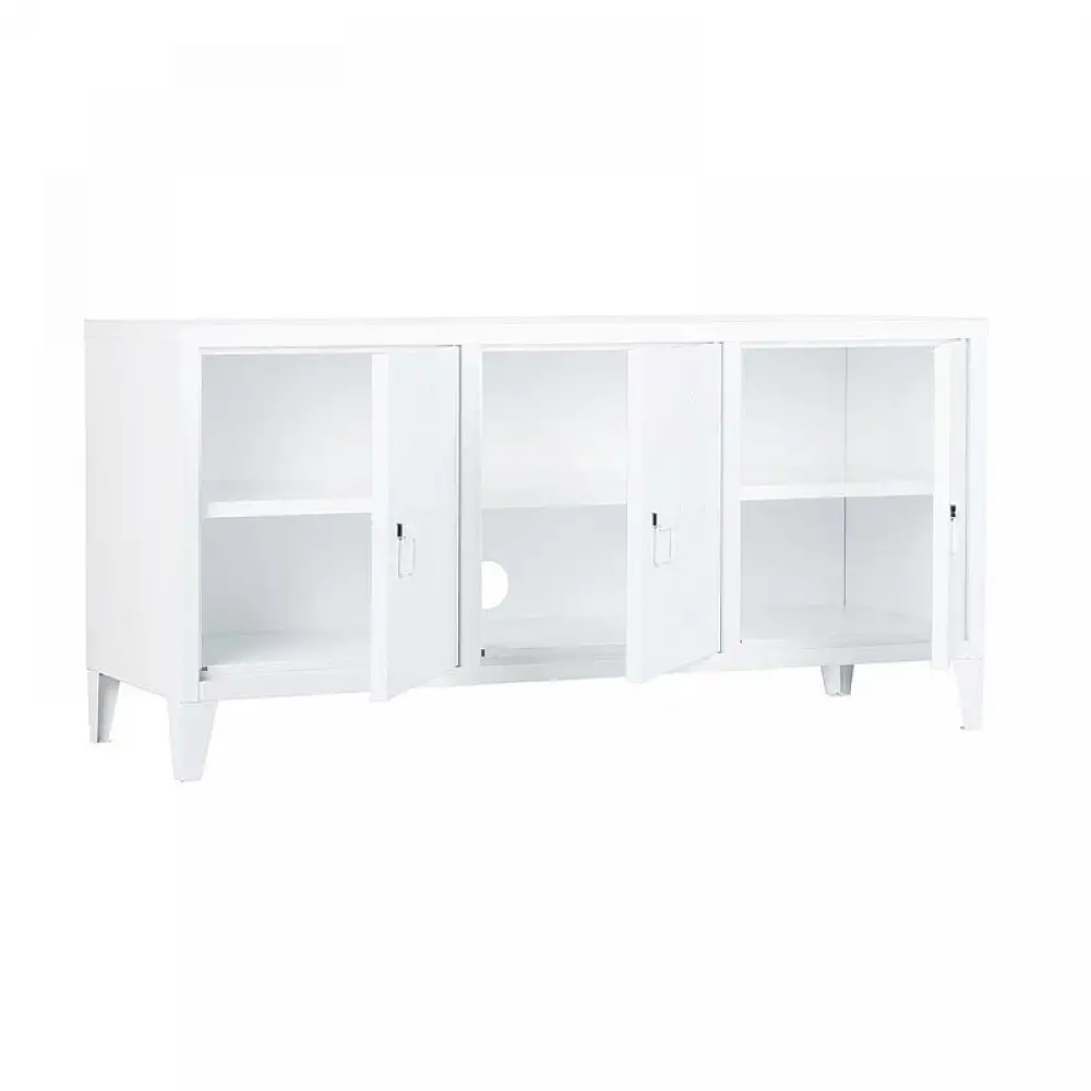 Μεταλλικό Έπιπλο Τηλεόρασης 120 x 40 x 58 cm Χρώματος Λευκό Bakaji 6935653168446