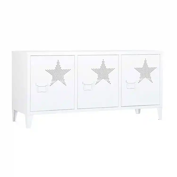 Μεταλλικό Έπιπλο Τηλεόρασης 120 x 40 x 58 cm Χρώματος Λευκό Bakaji 6935653168446