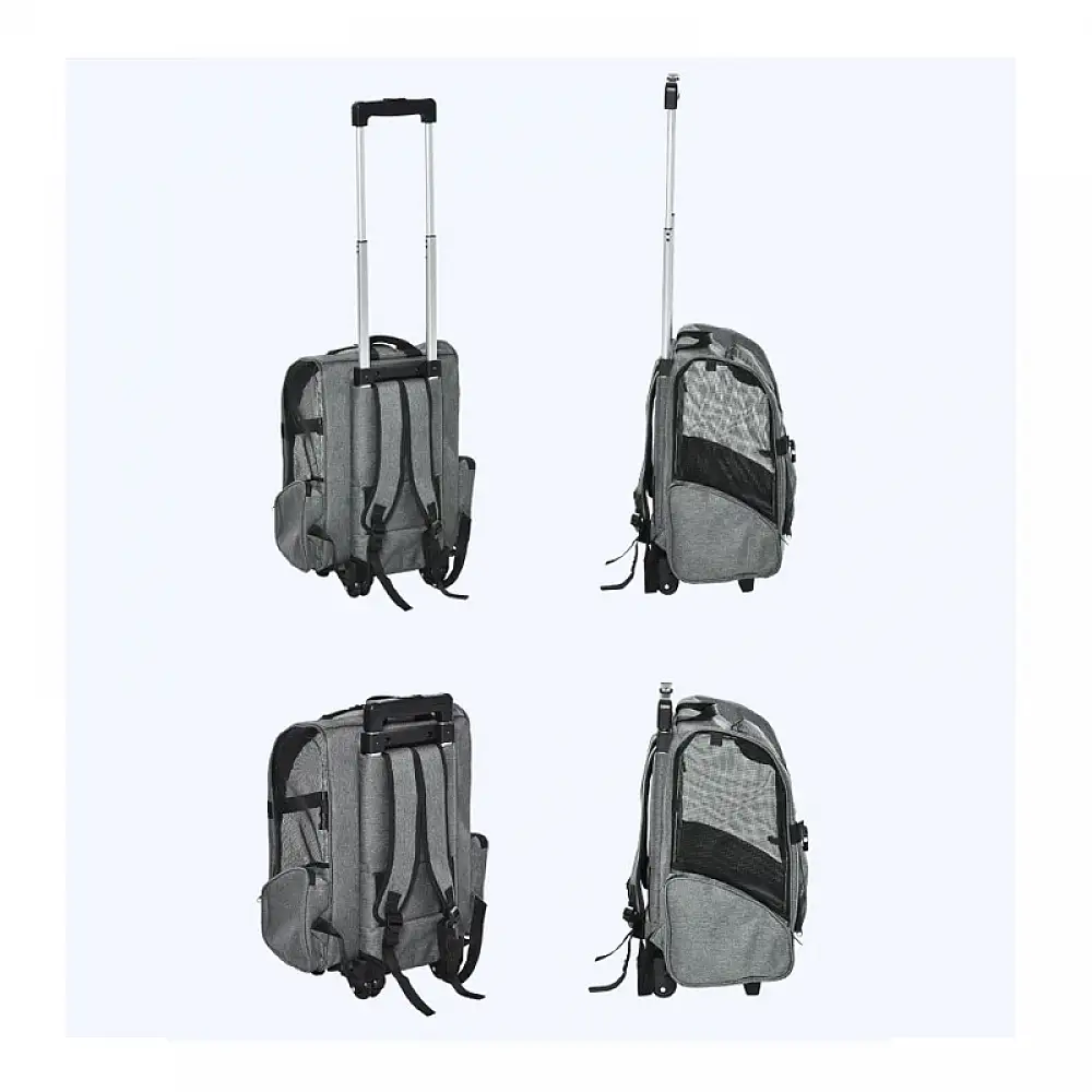 Σακίδιο Πλάτης - Τρόλεϊ Μεταφοράς Κατοικίδιων 42 x 25 x 55 cm PawHut D00-136GY