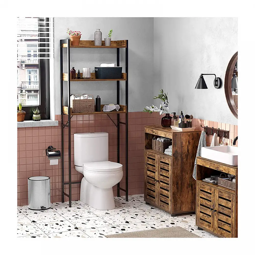 Μεταλλική Εταζέρα Μπάνιου με 3 Ράφια 63 x 25 x 165 cm VASAGLE BTS002B01V1