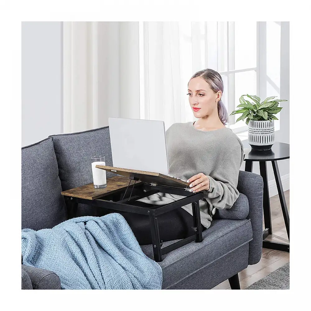 Ξύλινο Βοηθητικό Πτυσσόμενο Τραπέζι Πολλαπλών Χρήσεων με Βάση για Laptop 55 x 35 x 23 cm Songmics LLD105B01