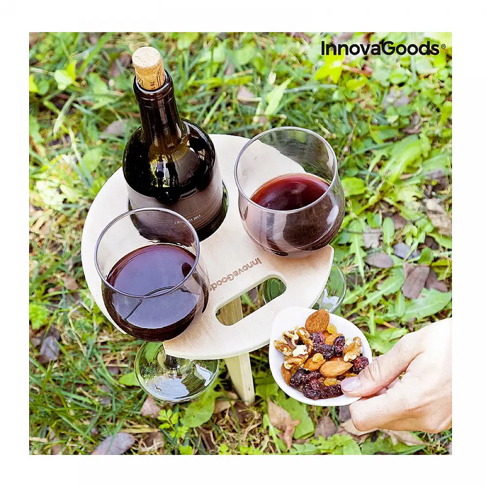 Ξύλινο Φορητό Πτυσσόμενο Τραπέζι Κρασιού Εξωτερικού Χώρου Winnek InnovaGoods V0103486