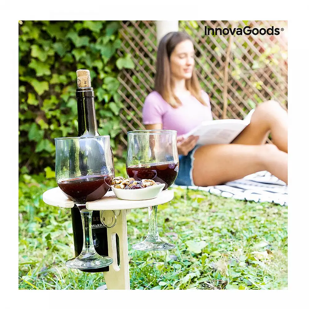 Ξύλινο Φορητό Πτυσσόμενο Τραπέζι Κρασιού Εξωτερικού Χώρου Winnek InnovaGoods V0103486