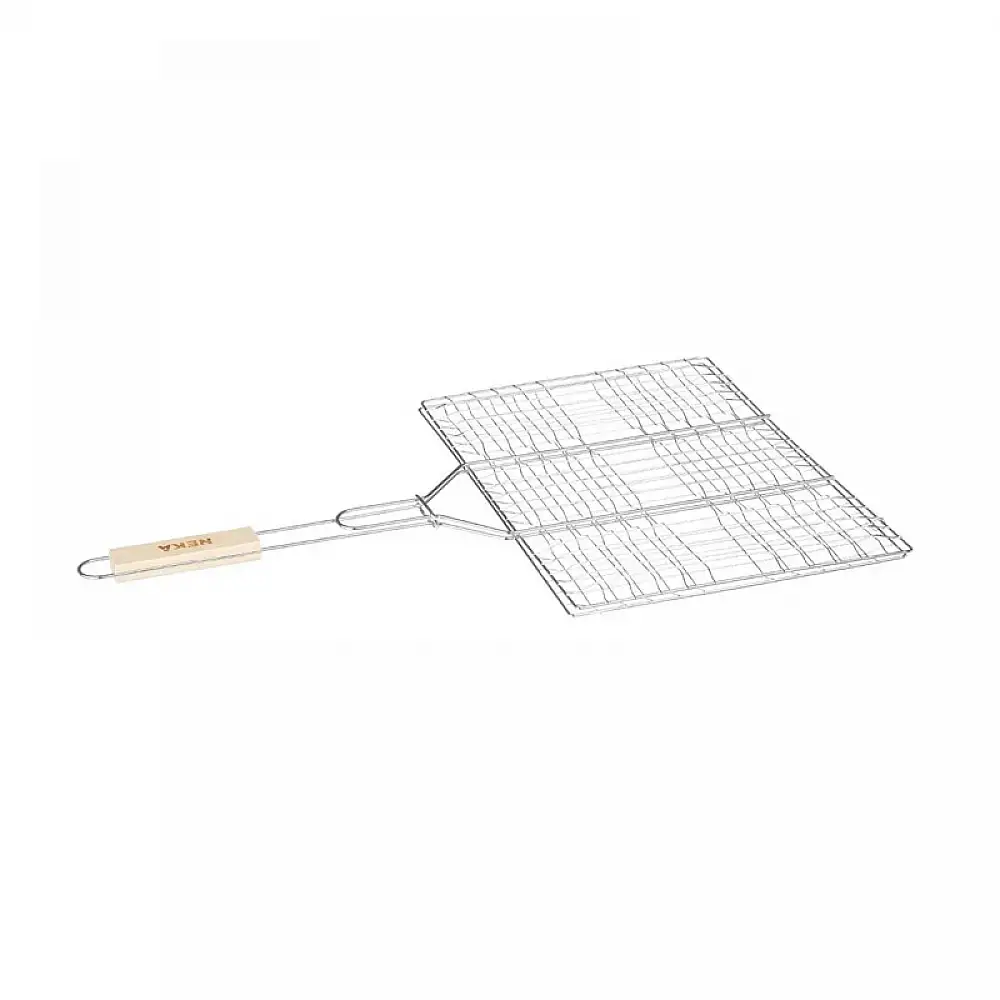 Διπλή Σχάρα Ψησίματος από Ατσάλι με Ξύλινη Λαβή 40 x 30 x 66 cm Neka 118046