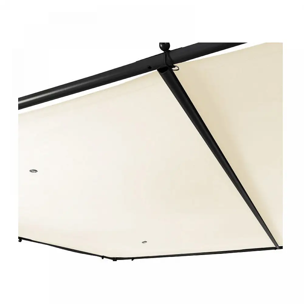 Μεταλλική Πέργκολα Κήπου με Υφασμάτινη Οροφή και Κουρτίνες 3 x 3 x 2.2 m Χρώματος Εκρού Santa Cruz Inkazen 40031294