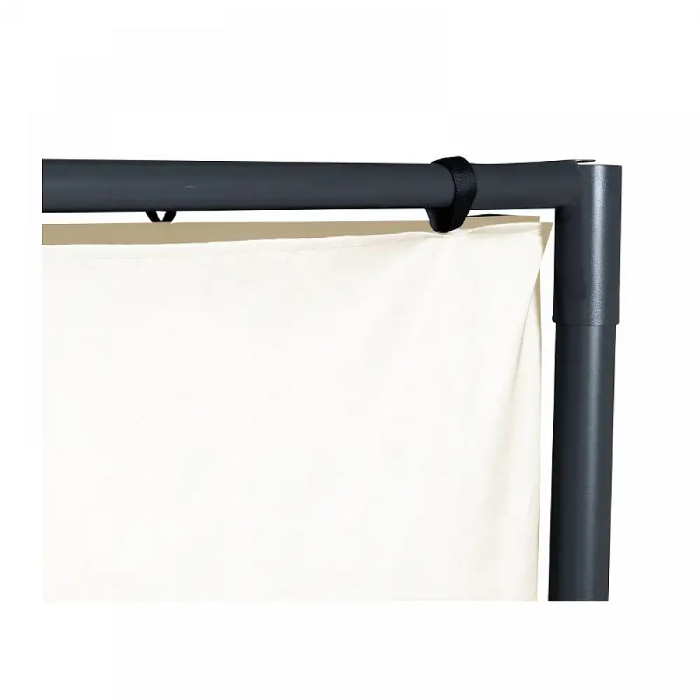 Μεταλλική Πέργκολα Κήπου με Υφασμάτινη Οροφή και Κουρτίνες 3 x 3 x 2.2 m Χρώματος Εκρού Santa Cruz Inkazen 40031294