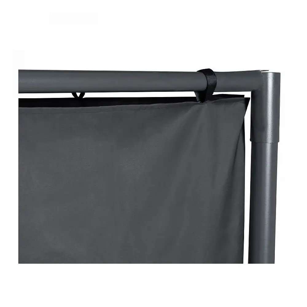 Μεταλλική Πέργκολα Κήπου με Υφασμάτινη Οροφή και Κουρτίνες 3 x 3 x 2.2 m Χρώματος Γκρι Santa Cruz Inkazen 40031293