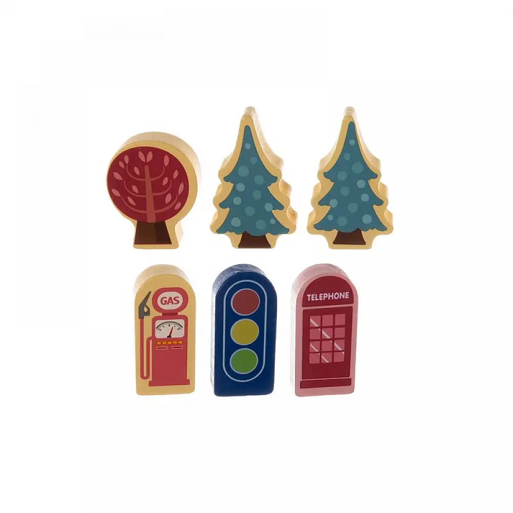 Σετ Ξύλινα Τουβλάκια City 100 τμχ Kruzzel 19159