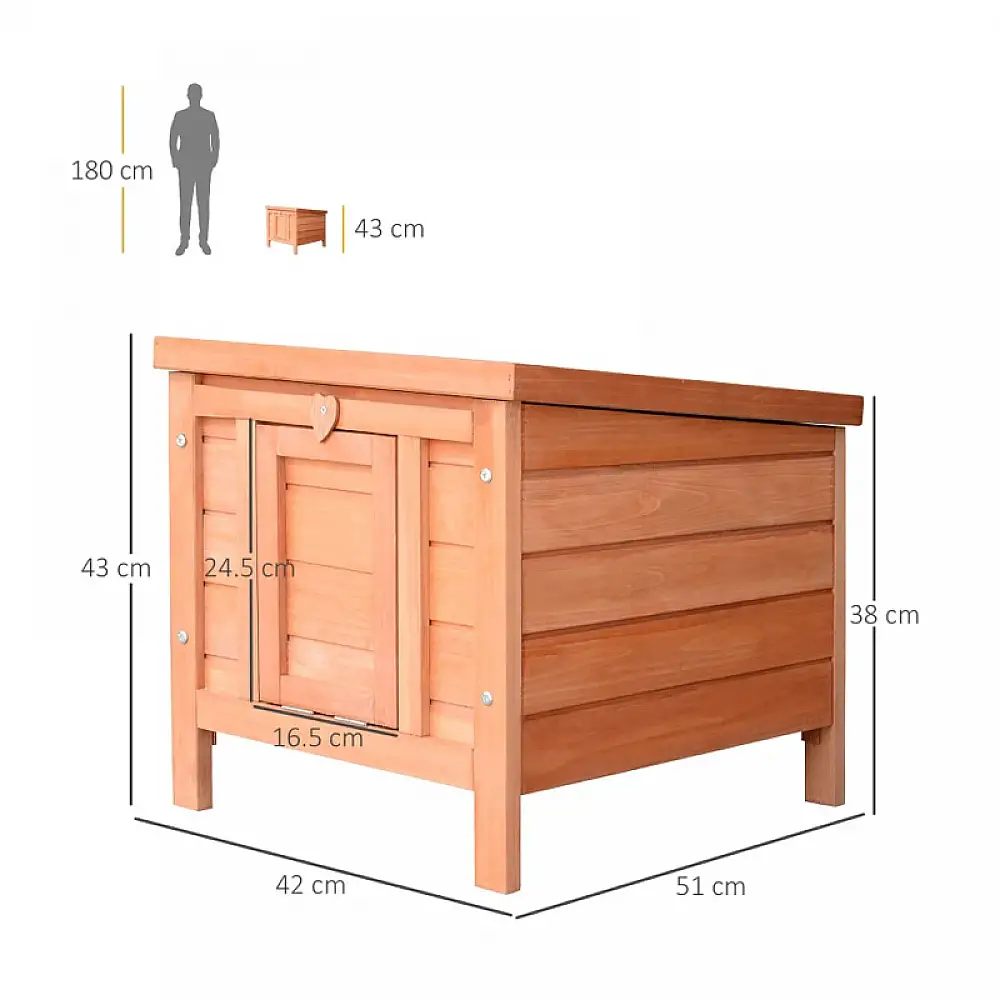 Ξύλινο Κλουβί Εξωτερικού Χώρου - Σπίτι Μικρών Ζώων 51 x 42 x 43 cm PawHut D2-0047