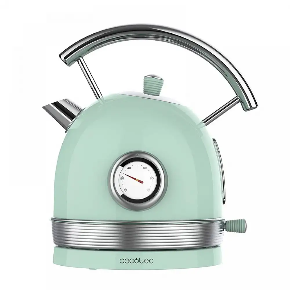 Ασύρματος Ηλεκτρικός Βραστήρας από Ανοξείδωτο Ατσάλι 1.8 Lt Χρώματος Πράσινο Cecotec Thermosense 420 Vintage CEC-01483