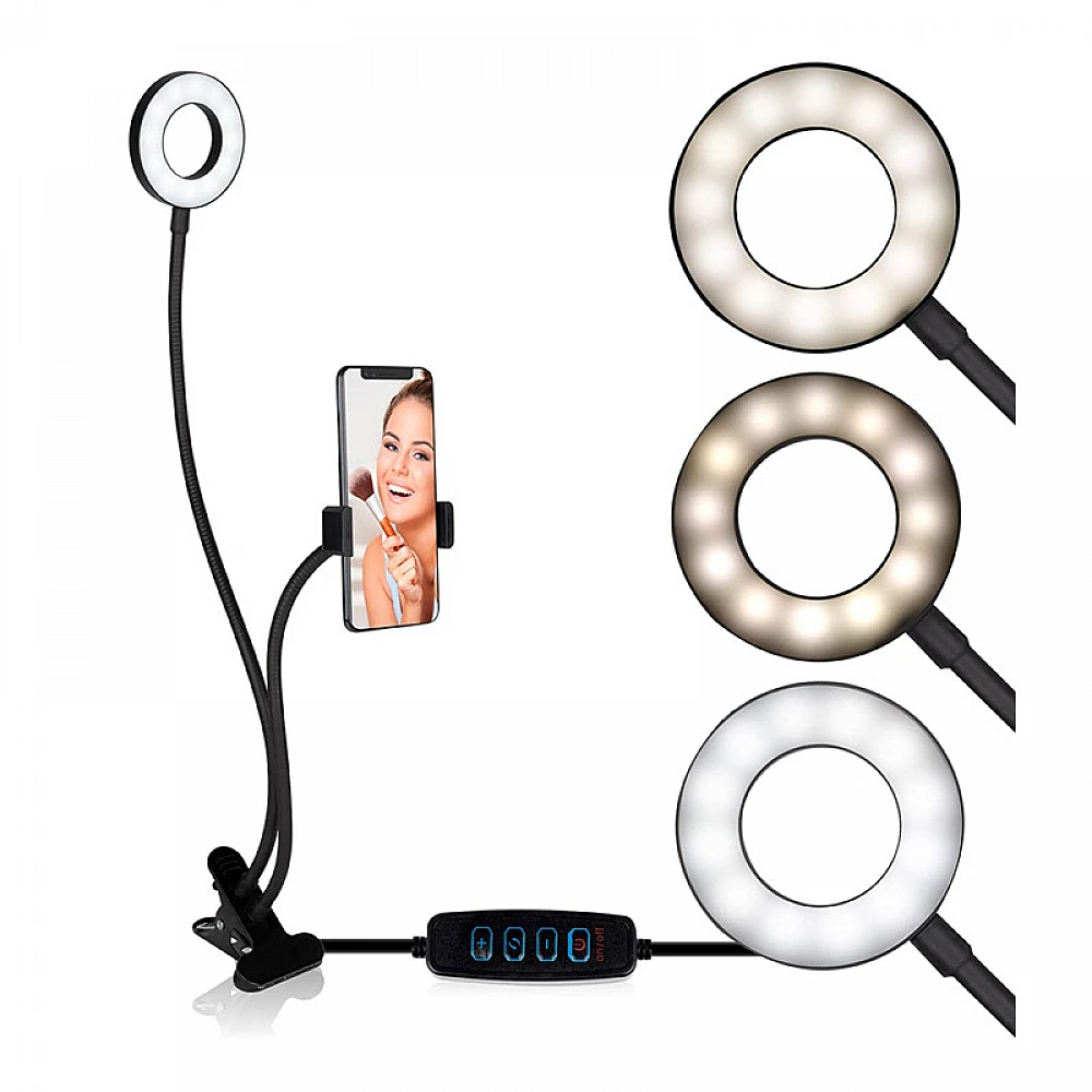 LED Φωτιστικό Δαχτυλίδι 9 cm με Εύκαμπτο Βραχίονα και Βάση Κινητού Τηλεφώνου Grundig 8711252249810 LED Φωτιστικό Δαχτυλίδι 9 cm με Εύκαμπτο Βραχίονα και Βάση Κινητού Τηλεφώνου Grundig 8711252249810