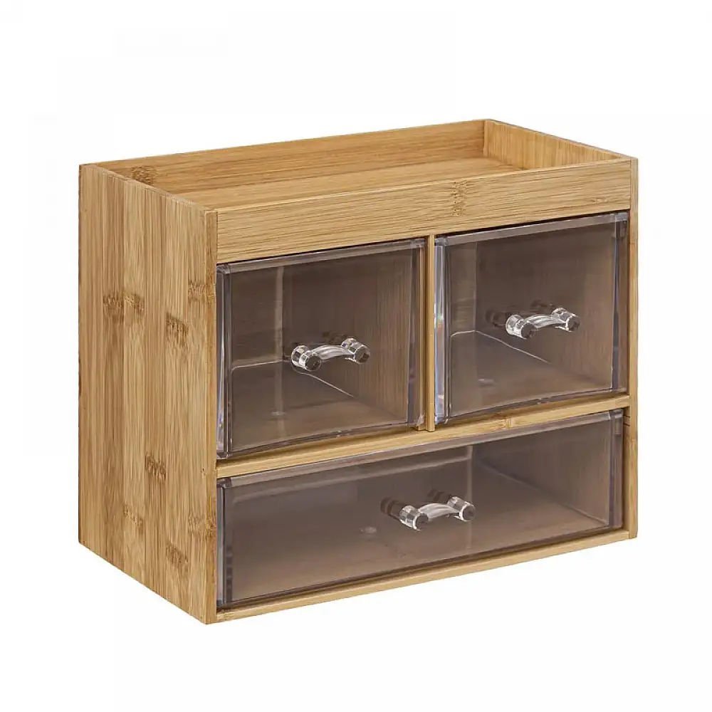 Ξύλινο Κουτί Αποθήκευσης από Μπαμπού με 3 Συρτάρια 24 x 13.5 x 19.2 cm 5Five Simply Smart 174806