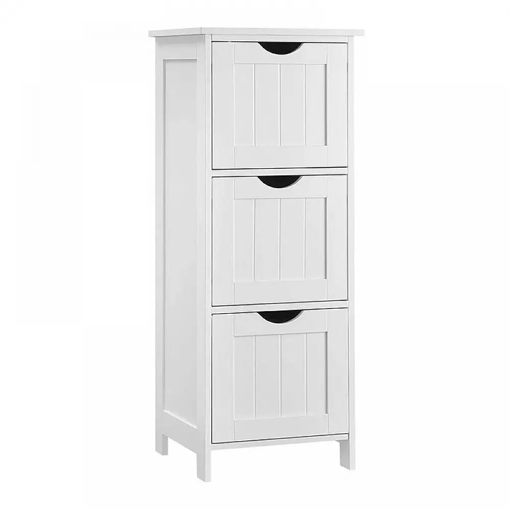 Ξύλινη Στήλη Μπάνιου με 3 Συρτάρια 32 x 30 x 81 cm VASAGLE BBC50WT