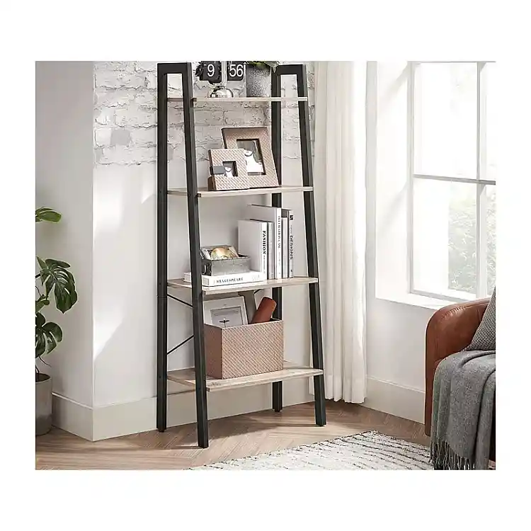 Μεταλλική Βιβλιοθήκη με 4 Ράφια 56 x 34 x 137.5 cm Χρώματος Γκρι VASAGLE LLS44MB