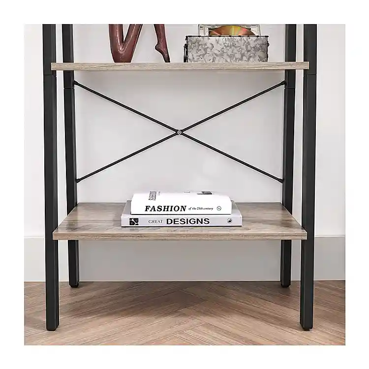 Μεταλλική Βιβλιοθήκη με 4 Ράφια 56 x 34 x 137.5 cm Χρώματος Γκρι VASAGLE LLS44MB
