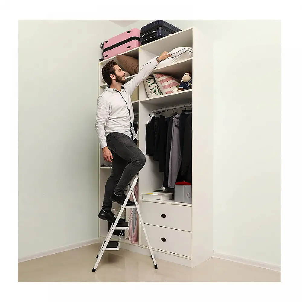 Πτυσσόμενη Σκάλα από Ατσάλι 3 Σκαλιών Songmics GSL003GY01