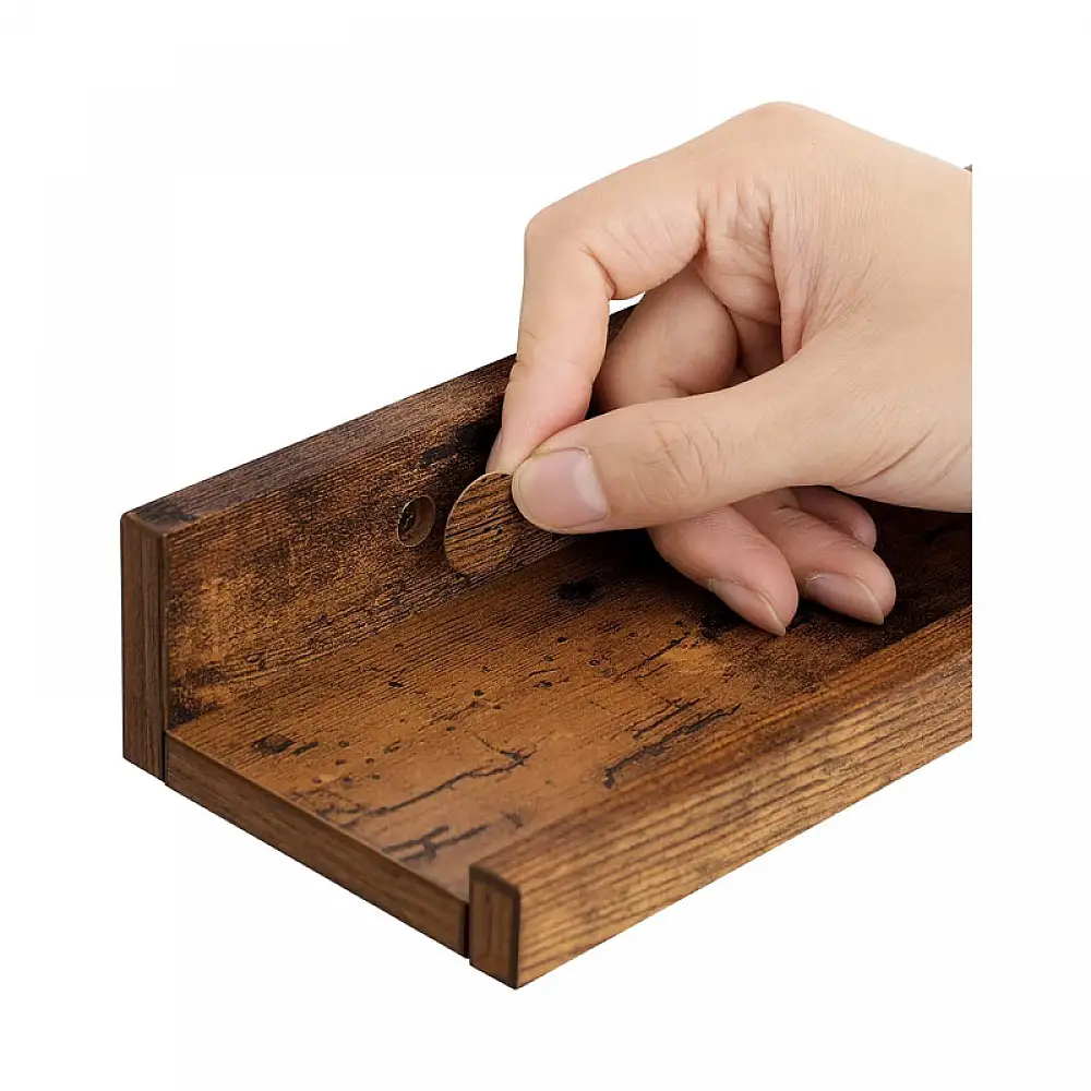 Σετ Επιτοίχια Ξύλινα Ράφια 38 x 10 x 5 cm 3 τμχ VASAGLE LWS037X01