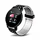 Smartwatch 119 Plus με Μετρητή Καρδιακών Παλμών Χρώματος Μαύρο - Λευκό SPM SB119-Black-White