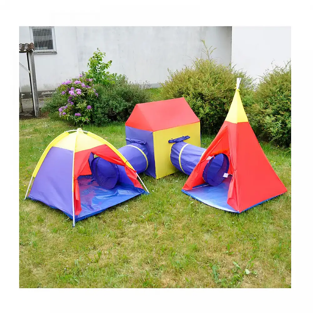 Σετ 3 Παιδικές Σκηνές με 2 Τούνελ Pop Up Πόλη 5 σε 1 Knorrtoys 8906