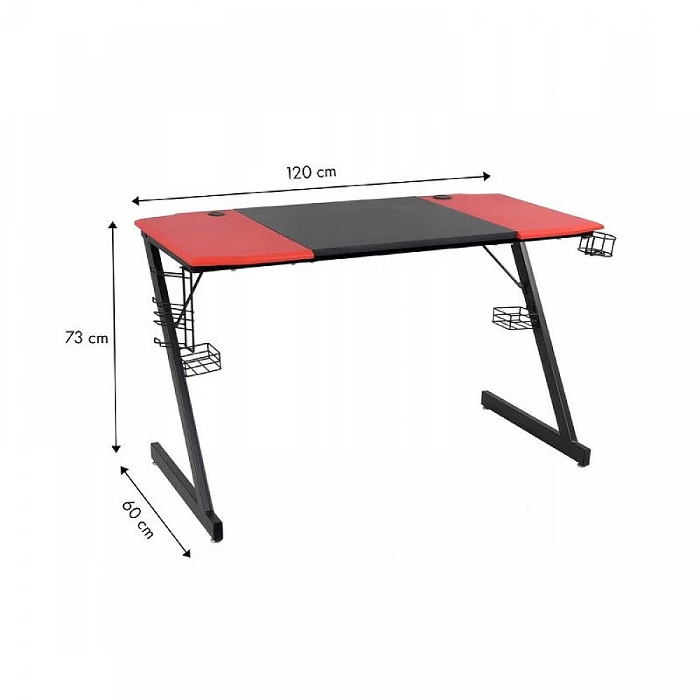 Μεταλλικό Γραφείο Gaming με Ξύλινη Επιφάνεια 160 x 60 x 73 cm ModernHome CN-1911
