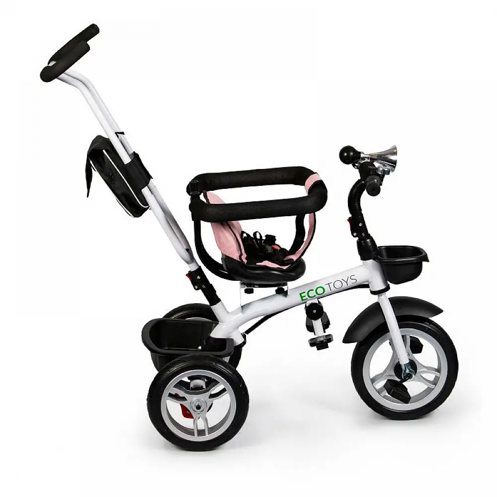 Τρίκυκλο Παιδικό Ποδήλατο - Καρότσι Χρώματος Ροζ Ecotoys JM-322-Pink